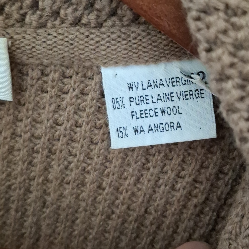 Sonia Rykiel Brown Taupe Textured Knit Button Cardigan_1 - Picture 3 of 7